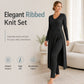 ✨ Easy Everyday Comfort | Women's Ribbed Longline Top & Slim-Fit Pants 2-Piece Set