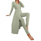✨ Easy Everyday Comfort | Women's Ribbed Longline Top & Slim-Fit Pants 2-Piece Set