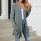 🍂 Fall Essential | Women's Striped Open-Front Long Knit Cardigan with Pockets
