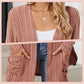🍂 Fall Essential | Women's Striped Open-Front Long Knit Cardigan with Pockets