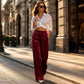 Hot Sale 50% OFF💖Women's Elegant Velvet Wide-Leg Pants