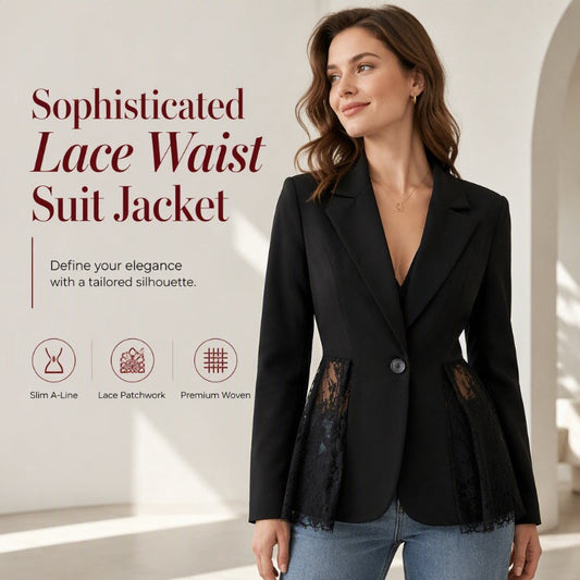 Hot Sale 50% OFF💖Women Lace Patchwork Blazer Jacket