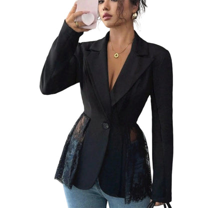 Hot Sale 50% OFF💖Women Lace Patchwork Blazer Jacket