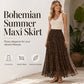 ☀️ Effortless Summer Style | Women's High-Waisted Print A-Line Maxi Skirt