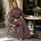 ✨ Effortless Everyday Style | Women's Stand-Collar Jacket & Wide-Leg Pants 2-Piece Set