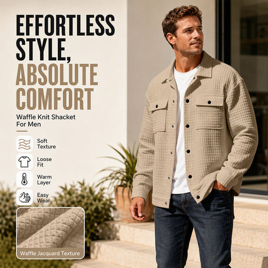 🔥 Men’s Casual Waffle-Textured Jacket – Stylish, Comfortable & Easy to Layer