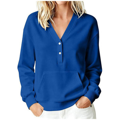 🌸 50% OFF NOW! Women's Casual V-Neck Button Sweatshirt