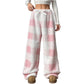 ⌛Limited-Time Offer-Women's Plush Plaid Wide-Leg Pants