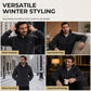 🧶 Men's Plush Diamond Cable Knit Textured Hoodie – Cosy Texture & Everyday Style