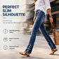 ✨ Flattering Denim Comfort | Women's Stretch Slim-Fit Jeans with Button-Hem Detail