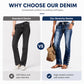 ✨ Flattering Denim Comfort | Women's Stretch Slim-Fit Jeans with Button-Hem Detail