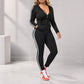 ⌛Limited-Time Offer-Women's Striped Zip-Up Hoodie & Pants Set