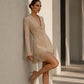 ✨ Feminine Statement Style | Women's Ruffle-Sleeve Fringe Midi Dress
