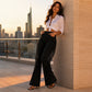 ✨ Western Statement Style | Women's High-Waist Flare Jeans with Side Fringe