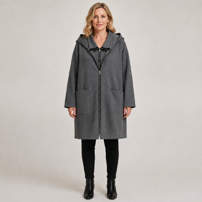 ⌛Limited-Time Offer-Women's Hooded Mid-Length Jacket with 2 Zippers