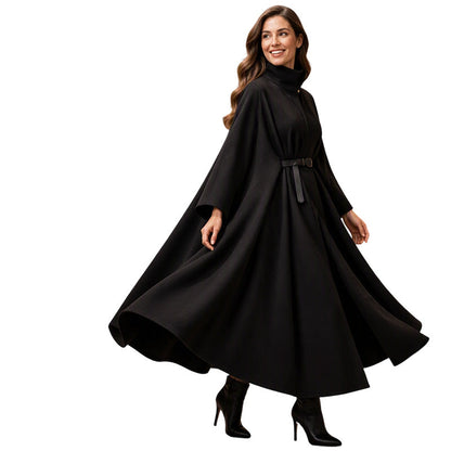 🍂 Women’s Elegant Stand-Collar Cape Coat – Sophisticated, Flattering & Timeless