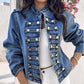 💙Women's Vintage Symmetrical Button Denim Jacket – Classic Button-Up Style & Effortless Comfort