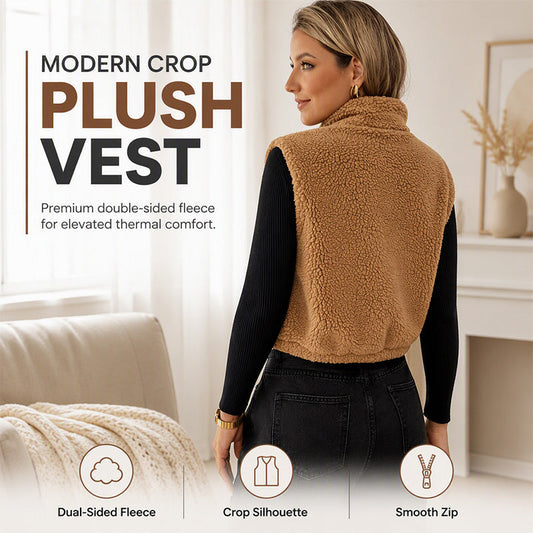 ⌛Limited-Time Offer-Women's Stand Collar Zip-Up Warm Vest
