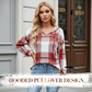 ✨👚Women's Plaid Hooded Long Sleeve Drawstring V Neck Shirts