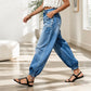✨ Flattering Denim Style | Women's High-Waisted Adjustable-Hem Barrel Jeans