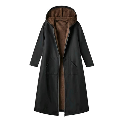 Hot Sale 50% OFF💖Women’s Vintage Fuzzy-Lined Long Coat With Hood