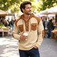 ✨Men's Casual Waffle Knit Hooded Sweatshirt