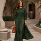 Hot Sale 50% OFF💖Women's Round Neck Pleated Maxi Dress