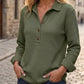 🧶✨ Women's Waffle Knit Long Sleeve Henley Top – Cosy, Flattering & Effortlessly Stylish
