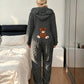 💖🐻 Playful Comfort | Women's Bear-Embroidered Cable-Knit Hooded Loungewear