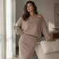 Hot Sale 50% OFF💖Women's Slanted Shoulder Sweatshirt & Sleeveless Dress Set