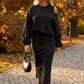 Hot Sale 50% OFF💖Women's Slanted Shoulder Sweatshirt & Sleeveless Dress Set