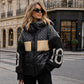🧥 Patchwork Style, Cozy Coverage | Women's Hooded Puffer Jacket ⚡ Free Shipping