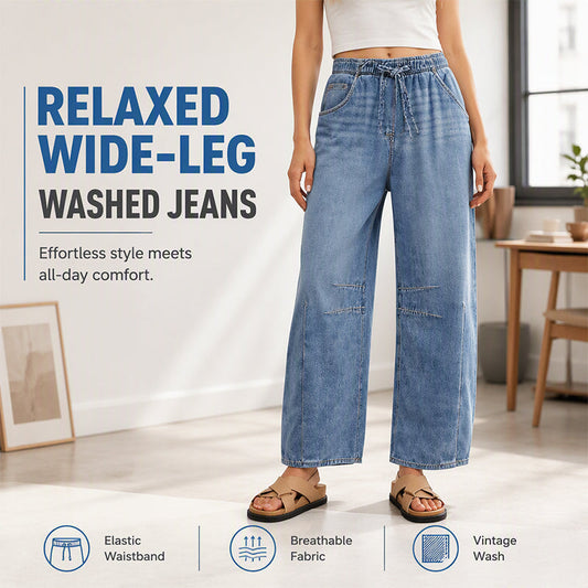 ✨Women's Casual Relaxed Fit Wide Leg Denim Pants✨
