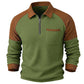 Men's Casual Waffle Knit Quarter-Zip Sweatshirt