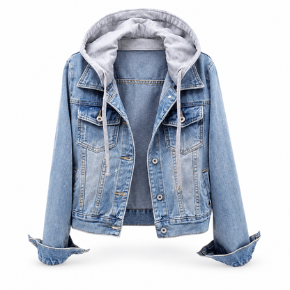 💙 Two Ways to Wear Denim | Women's Layered Hooded Denim Jacket