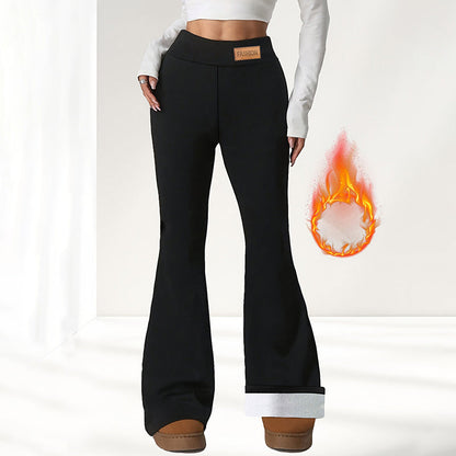 ❄️ Warmth Without the Bulk | Women's Plush-Lined High-Waist Flare Leggings
