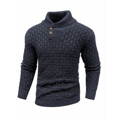 💯 Quality You Can Feel | Men's Textured Stand-Collar Knit Sweater