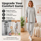Women's Ribbed Knit Hooded Sweatshirt & Pants Set