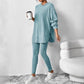 Women's Ribbed Knit Hooded Sweatshirt & Pants Set