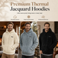 ✨Men's Winter Fleece Lined Hoodie Jacquard Pattern Long Sleeve Pullover Sweatshirt for Casual Outdoor Wear