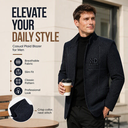Men's Slim-Fit Mandarin Collar Blazer