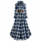 ✨ French-Inspired Elegance | Women's Plaid Cinched-Waist Pleated A-Line Dress