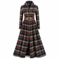 ✨ French-Inspired Elegance | Women's Plaid Cinched-Waist Pleated A-Line Dress