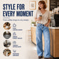 👖 Stretch Comfort, Flattering Wide-Leg Fit | Women's High-Rise Denim Jeans