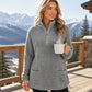☁️ Plush Warmth, Easy Half-Zip Style | Women's Pocket Sweatshirt ⚡ Free Shipping