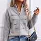 🔥 50% OFF ✨ Women’s Zip-Up Knit Cardigan – Stand Collar & Relaxed Fit