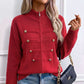 🔥 50% OFF ✨ Women’s Zip-Up Knit Cardigan – Stand Collar & Relaxed Fit