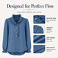 💙 Ruffle Collar, Statement Sleeves | Women's Puff-Sleeve Denim Top