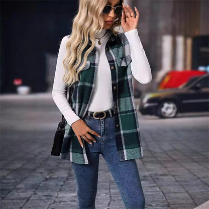 👚✨Women’s Button-Down Plaid Vest✨𝘉𝘶𝘺 𝘢𝘯𝘺 2 𝘢𝘯𝘥 𝘨𝘦𝘵 𝘢𝘯 𝘦𝘹𝘵𝘳𝘢 8% 𝘥𝘪𝘴𝘤𝘰𝘶𝘯𝘵