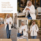 ☁️ Plush Warmth, Textured Elegance | Women's Mid-Length Pocket Cardigan